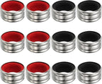 PATIKIL 12 Pcs Wine Bottle Collars, Stainless Steel & Velvet Felt Bottle Drip Ring Anti-overflow Wine Drip Catcher Accessories for Kitchen Bar Party Beverage, Black/Red (Ordinary&Flannel)