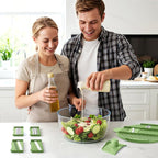 HomeHacks Salad Spinner Large Lettuce Spinner, Large Fruit Cleaner with Double Drainage Holes, 5 Chopping Blades, High Efficiency for Kitchen Washing & Drying Leafy Vegetables, Easy Press (Green)