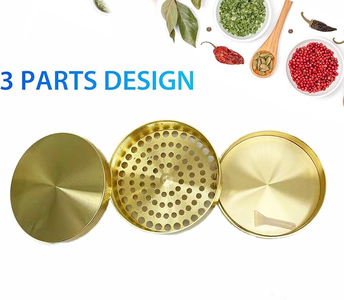 Matoolser 3 Inch Spice Grinder Mills for Kitchen (Gold)
