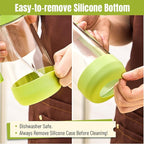 PARACITY Oil Dipenser Bottle with Silicone Bottom, 2 in 1 Olive Oil Sprayer and Dispenser, Oil Spray Bottle 500ML/ 17OZ for Cooking, Kitchen, BBQ, Air Fryer, Salad, Baking(1PC Green)