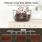 Kndko Espresso Machine with Grinder, 20 Bar Espresso Coffee Machines with Milk Frother Steam Wand, Espresso Maker for Latte, Cappuccino, Hot/Cold Brew, White