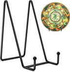 Mocoosy 2 Pack 6 Inch Display Stands for Plate - Black Metal Iron Easel Plate Holder Stands Frame Holders for Displaying Photos, Pictures, Decorative Plate Dish and Tabletop Art