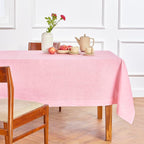Solino Home Linen Tablecloth 60 x 120 Inch - 100% Pure Linen Pink Lemonade Table Cloth for Rectangle Tables - Fete, Machine Washable Tablecloth