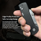 OKNIFE U1 Pro Multitool Folding Utility Knife with Folding Screwdriver, Quick Change Blade, Rail Lock & Pocket Clip for Men and Women (Carbon Fiber Overlay）