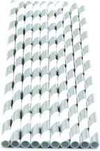 Pack of 900 Silver Foil Swirls Biodegradable 4-Ply Paper Drinking Straws (Compostable, Non-toxic, BPA-free)