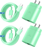 Super Fast Charger Type C, 25W USB C Wall Charger Fast Charging for Samsung Galaxy S25 Ultra/S25/S25+/S24+/S24 Ultra/S24/S24+/S23 Ultra/S22 Ultra/S21 Ultra with 10FT Long Type C Charger Cable 2Pack