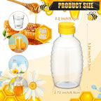 Tioncy 96 PCS Clear Plastic Honey Bottles 16 Oz Honey Jars with Lids Honey Bottle Containers Empty Honey Bear Bottle Squeeze Honey Bottle for Easy Storing and Dispensing