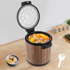 Commercial Rice Cooker 23L/6Gal Stainless Steel Electric Rice Warmer 100 Cup With One-Touch Operation Large Capacity Rice Cooker 110V 110W Wood Color