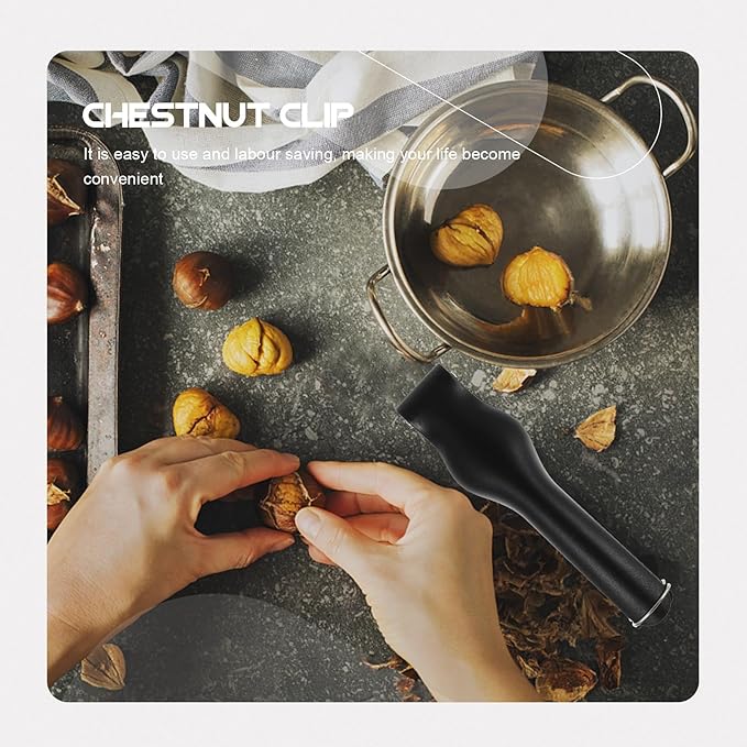Handheld Chestnut Clip Nutcracker Black Abs Chestnut Opener Walnut Peeling Tool Kitchen Specialty Gadget for Home Use
