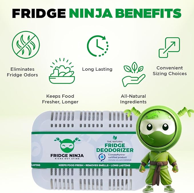 XL Pack of Refrigerator Deodorizer Odor Eliminator – Better than Baking Soda - Refrigerator and Fridge Smell Eliminator – Freezer Deodorizer Odor Eliminator for Refrigerators, Coolers, and Lunch Boxes