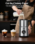 Electric Milk Frother: 16.9oz/500ml Large Capacity Dishwasher Safe Milk Steamer for Hot & Cold Milk Froth - Automatic Milk Frother & Warmer for Latte, Cappuccinos, Macchiato, Hot Chocolate