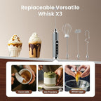 YUSWKO Milk Frother Wand for Coffee, Milk Frother Handheld Coffee Frother, Rechargeable Drink Mixer, Waterproof Electric Whisk