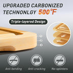 Bamboo Cutting Board Set Non Slip Feet with Holder Over Sink Men Birthday Christmas Valentines Father Day Gifts Ideal from Wife Romantic Anniversary Best Cool Gadget Awesome Who Have Everything