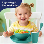 Wheat Straw Dinnerware Sets for 4, 20 PCS Unbreakable Lightweight Kids Plates and Bowls Sets, Dishwasher Microwave Safe Dinnerware Set, Perfect for Kitchen Dorm Camping Outdoor - Green