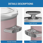 SUNVIVIPRO Small Slow Cooker with Removable Ceramic Pot, Food Warmer with 3 Heating Settings & Dishwasher Safe Glass Lid, Pink