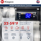 Kegco Kegerator 24" Wide Dual Tap Black/Stainless Steel Undercounter Beer Dispenser HK38BSU-2
