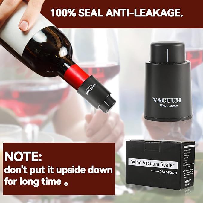 1 Pack Vacuum Champagne and Wine Bottle Stoppers - Reusable Preserver Corks, Keep Fresh for Wine Lovers for Christmas