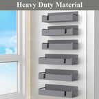 HuggieGems 6 Pack Magnetic Spice Rack Organizer for Refrigerator and Oven, Dark Grey Fridge Organizers and Storage for Kitchen