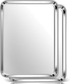 Homikit 2 Pack Baking Sheet, 18” x 13” Stainless Steel Large Cookie Pan Set for Oven, Heavy Duty Metal Half Sheet Baking Tray for Roasting Cooking, Nonstick & Rust Free, Dishwasher Safe