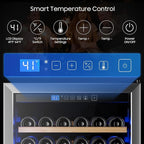24 Inch Wine Cooler, Wine fridge Freestanding or Built-In with Door Lock, Suitable for Mixed 158 Bottles Sizes, Low Noise Operation (14.37cu.ft)