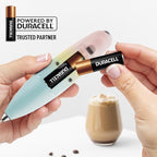 Zulay Kitchen Patented Tornado Triple Whisk Milk Frother with 4 Duracell Batteries – Handheld Foam Maker for Coffee, Lattes, Matcha & Hot Chocolate – Rich, Creamy Froth in Seconds - Nature's Sunrise