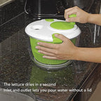 Salad Spinner Dryer Washer, Large Hand Crank Professional Kitchen Gadgets Salad Spinner Hand Cranking Multifunctional Vegetable Spinner Lettuce Greens Dryer Kitchen Tool