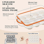 8 Pcs Baking Pans Set, Silicone Bakeware Sets with Metal Reinforced Frame, Nonstick Stackable Carbon Steel Non Toxic Baking Sets for Cooking (Cream)
