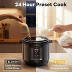 DUMOS 16-in-1 Electric Pressure Cooker, 6QT Programmable Multi Cooker with 12 One-Touch Presets, Soup Steam Yogurt and More, Ceramic Inner Pot Delay Start & Keep Warm, Includes Recipe Guide, Black