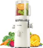 Juicer Machines, 2-in-1 Cold Press Juicer for Juice & Sorbet, suit for Vegetable and Fruit with 5-Inch Wide Chute, Powerful Masticating/High-Yield High Nutrients/Rev Mode/Easier Clean (Off-white)