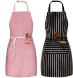 BeLuyi 2 Pack Adjustable Bib Apron with 2 Pockets Chef Cooking Kitchen Restaurant Aprons for Women Men
