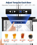 VEVOR Beer Kegerator, Single Tap Commercial Draft Beer Dispenser for D system, Refrigerator With Shelves, Hold 1 Sixth Keg, 2.5lbs CO2 Tank, 92L