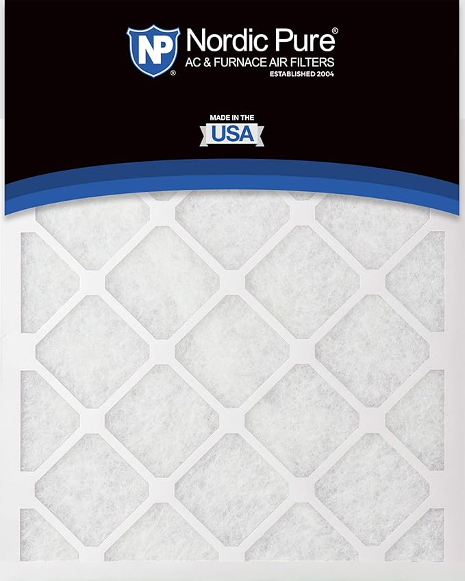 Nordic Pure 20x20x1 (Actual Size: 19 1/2 x 19 1/2 x 3/4) Poly Green MERV 6 AC Furnace Air Filters – Reduces Dust, Pollen, Pet Dander & Allergens – 2-Pack