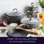 Circulon Radiance Deep Hard Anodized Nonstick Frying Pan /Skillet with Lid - 12 Inch, Gray