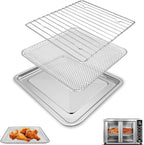 Toaster Oven Replacement Parts for Gourmia GTF7655 GTF7460 GTF7465, 3 IN 1 Basket Tray Rack Kit for Gourmia Digital Toaster Oven Air Fryer French Door17 Cooking Presets 1700W 24L