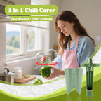 FANTEXY 2-in-1 Pepper Corer Set - Jalapeno Chili Seed Remover and Bell Pepper Corer Quickly Cutter Deseeding Tool,for Vegetables and Fruit,Kitchen and Camping Gadget