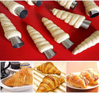 Joyeee 10 Pack 5 Inch Cream Horn Molds for Baking + 10Pcs 5 Inch Cannoli Tubes Molds Set, Large Cannoli Tubes for Frying, Cannoli Forms Kit for baking Egg Cake Waffles, Home DIY Kitchen Tool