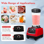 Heavy Duty Household Grade Smoothie Juicer,Adjustable Speed Countertop Smoothie Mixer,Low Noise Self-cleaning Blender 24000-26000rpm 2L/68oz (Red)