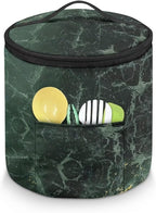 Green Marble Electric Pressure Cooker Insulation Bag Round Zippered Electric Pressure Cooker Storage Bag Home Decorations