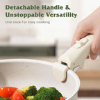 SODAY 18 Pcs Pots and Pans Set Non Stick, Cookware Sets with Detachable Handle, Nonstick RV Kitchen Cooking Tools Removable Handles, Oven Safe, Induction Fast, Stackable Induction Cookware, White