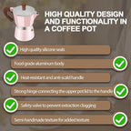 Aluminum 3 Cup 150ml Moka Pot Express Coffee Maker Stovetop Espresso Colorful Coffeemaker Italian Classic Style Brewing Greca Cafe Mocha Machine for Cafeteras Lover Camping Travel and Home Use 5oz