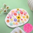 5Pcs Flower Molds Silicone Rose Chocolate Mold Daisy Flower Fondant Mould Polymer Clay Resin Mold Soap Ice Cube Gummy Sugar Wax Melt Molds for Baking and Cake Cupcake Decorating DIY Craft