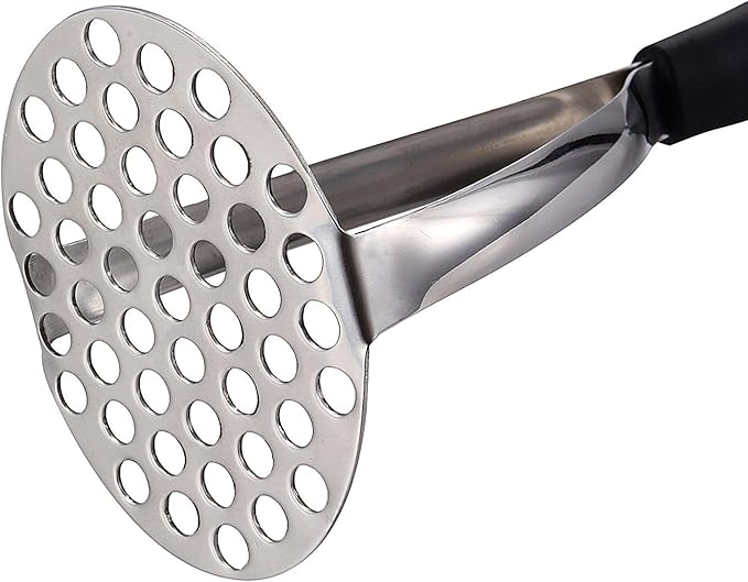 Joyoldelf Heavy Duty Stainless Steel Potato Masher, Professional Integrated Masher Kitchen Tool & Food Masher/Potato Smasher with Silicone Handle, Perfect for Bean, Vegetable, Fruits, Avocado, Meat