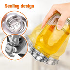 Palksky Mason Jar Drinking Lids,Stainless Steel Wide Mouth Mason Jar Sip Lid accessories,Anticracking Leak Proof Seal Flip Cap Cover Airtight Accessories for Drink,2Pack