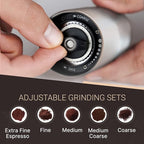 Premium Manual Coffee Grinder for Espresso, Pour Over & French Press with Stainless Steel Conical Burr, Precision Adjustable Hand Grinder, Compact Travel Size - by Alpaca Ventures