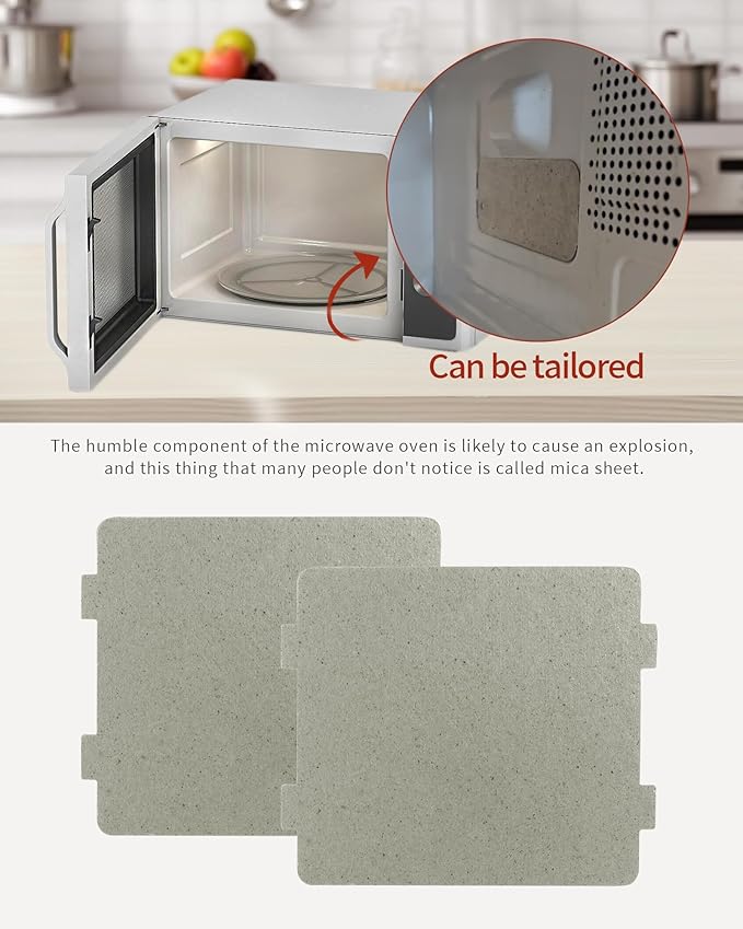 2 PCS Waveguide Cover, Universal Mica Sheet for Microwave Oven, Cut to Size, 108mmX99mm
