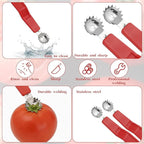 JJUNW 4Pcs Strawberry Huller, Stainless Steel Tomato Corer, Strawberry Huller Stem Remover Corer Tool Kitchen, Canning Supplies for Fruit and Vegetable