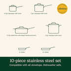 Cuisinart 77-10P1 10-Piece Chef's-Classic-Stainless Collection, Cookware Set