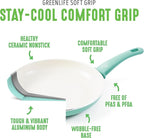 GreenLife Soft Grip Healthy Ceramic Nonstick, 11" Griddle Pan, PFAS-Free, Dishwasher Safe, Turquoise