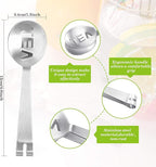 Tea Bag Squeezer Tongs Stainless Steel Spoon for Bags Silver Strainer Clip Tea Squeezer for Loosing Leaf, Gripping Ice Cube, Sugar(4 Pieces)