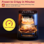 Air Fryer 12 Preset with Viewing Window, 6Qt Large Capacity, 400℉ Max Crisp, Airfryer, Bake, Roast, Dehydrate, Reheat, 1700W Quick Even Easy Meals, Nonstick Dishwasher Safe Basket